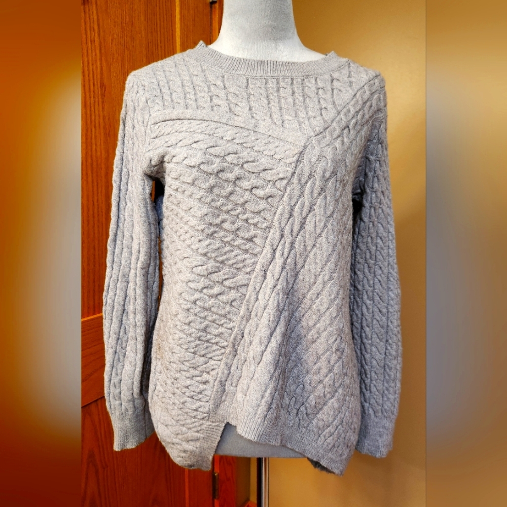 Evolution grey cable knit sweater